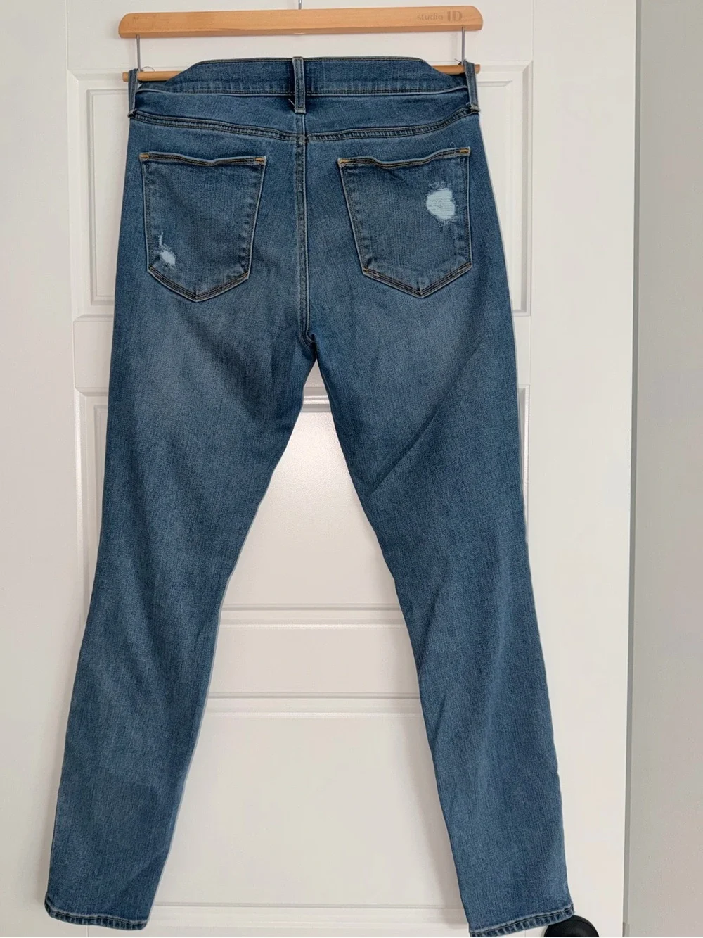 GAP Women's Medium Blue Skinny Jeans with Distressed Details